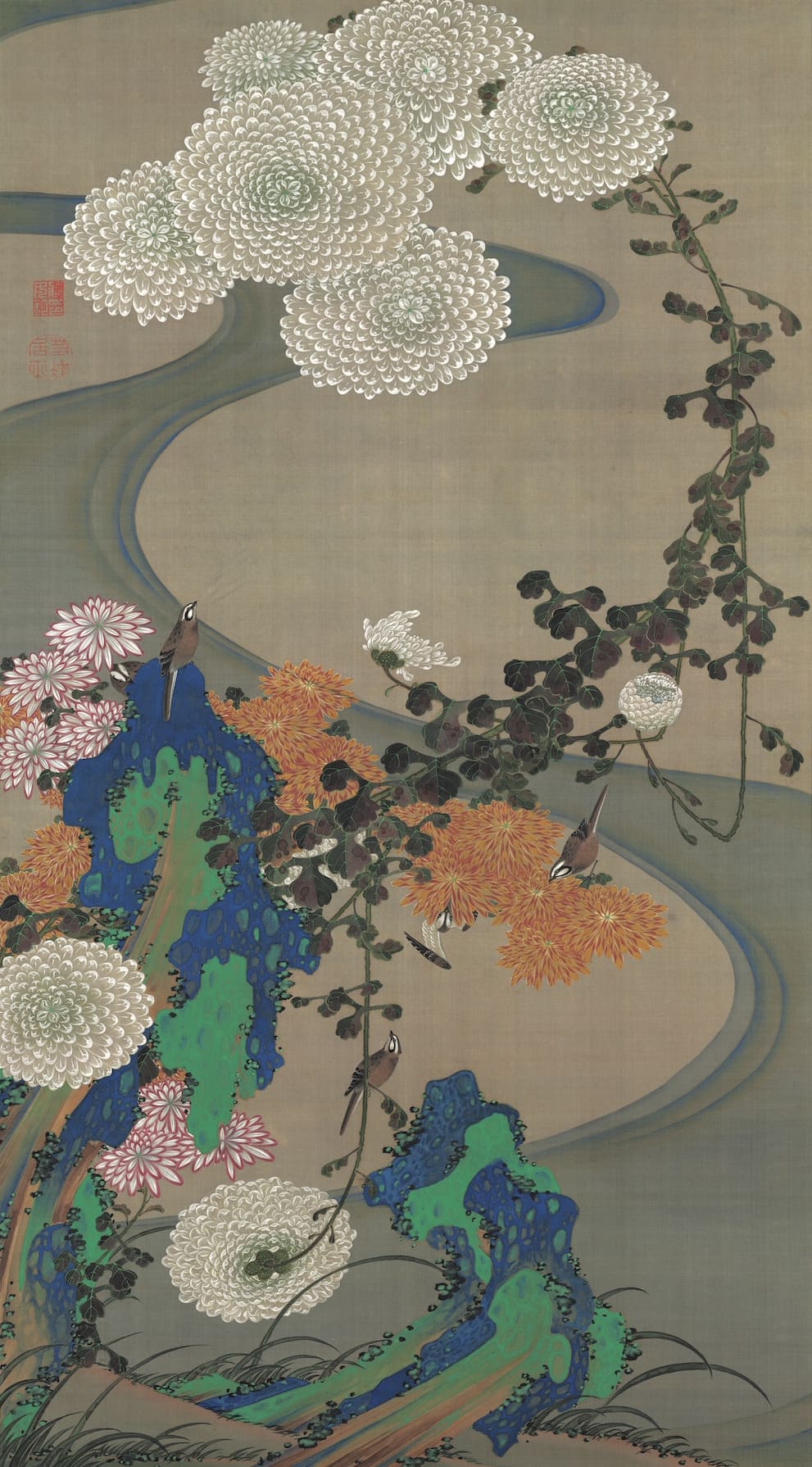 『動植綵絵』のうち「老松白鳳図」